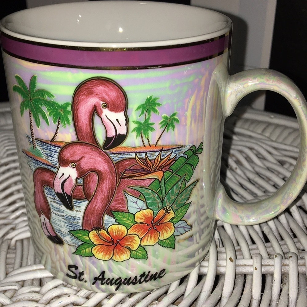 St. Augustine ,Florida Vintage Tourist Souvenir Ceramic Mug Pink Flamingo - Picture 17 of 17